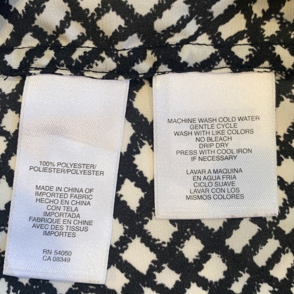 Anne Klein Black and White Lightweight Sleeveless Blouse Top Women’s Large - Picture 8 of 8